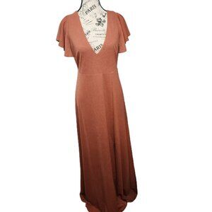 Birdy Grey M Burnt Orange Dress NWT